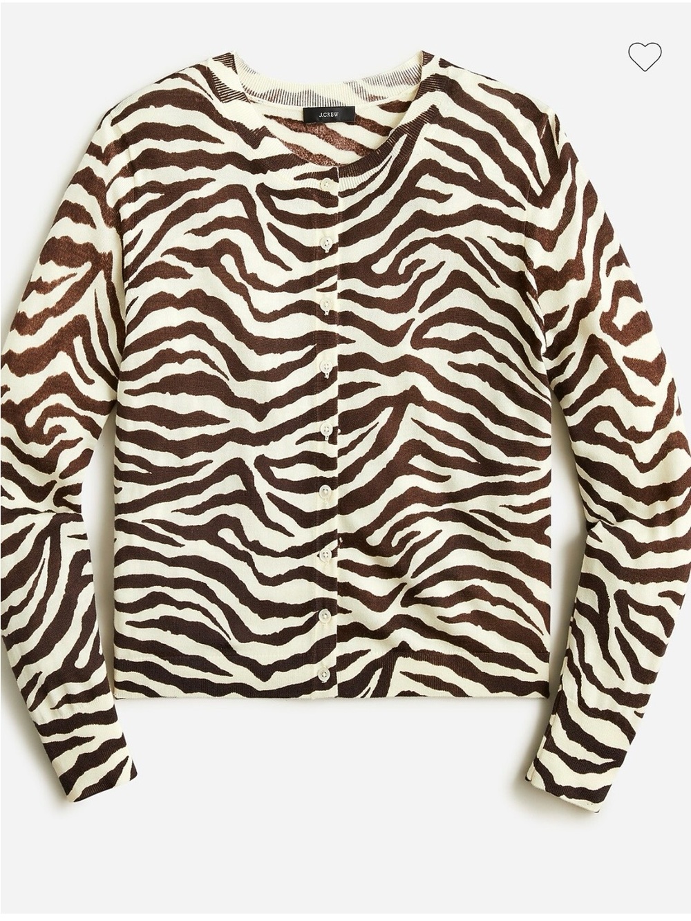 J Crew Classic Zebra Cardigan